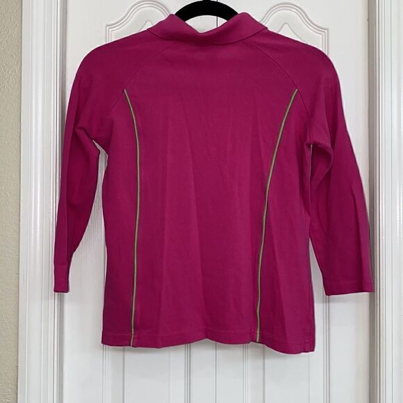 Vintage White Label Lilly Pulitzer Pullover 1/4 ZipUp Long Sleeve Pink Polo - Picture 4 of 4
